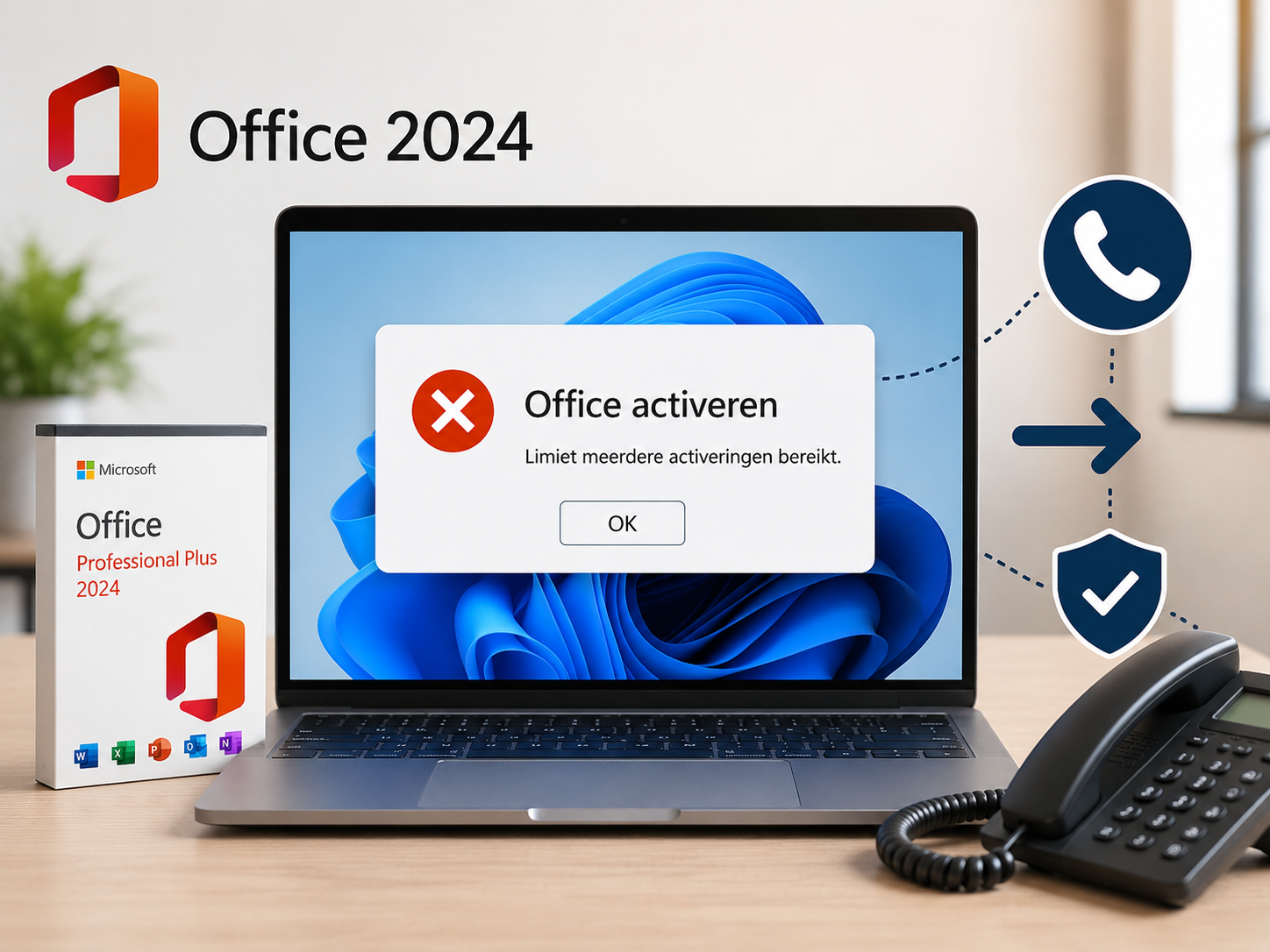 Office 2024 activeren lukt niet? Limiet meerdere activeringen bereikt