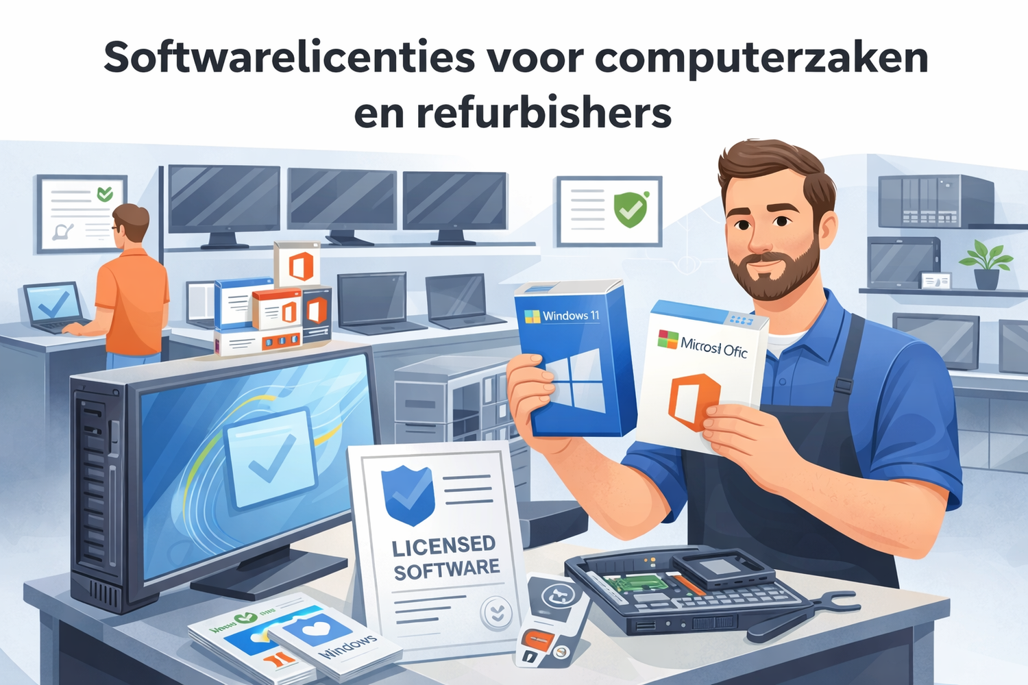 Softwarelicenties voor computerzaken en refurbishers