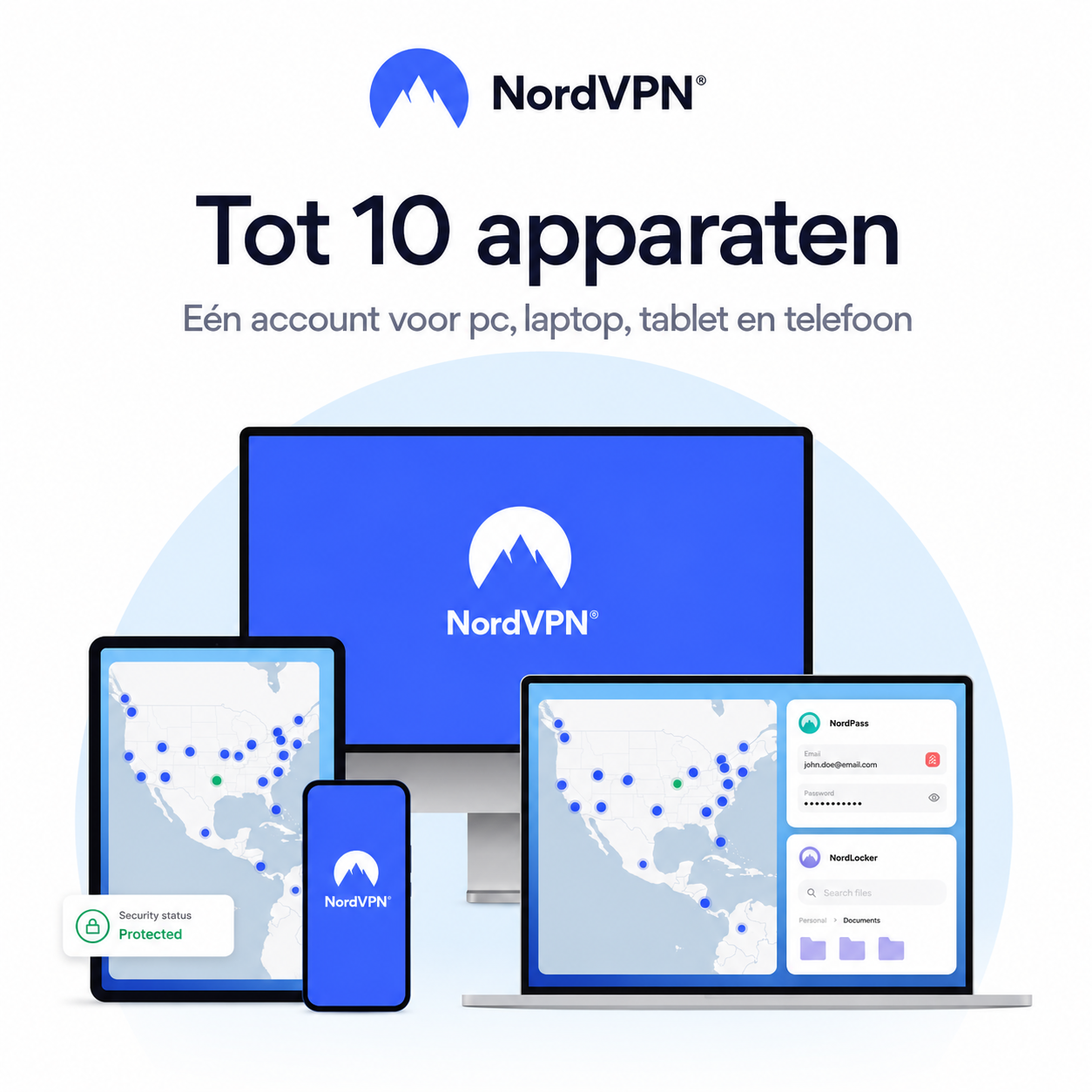NordVPN Basic beveiligingsfuncties: versleutelde VPN-verbinding en bescherming tegen online bedreigingen