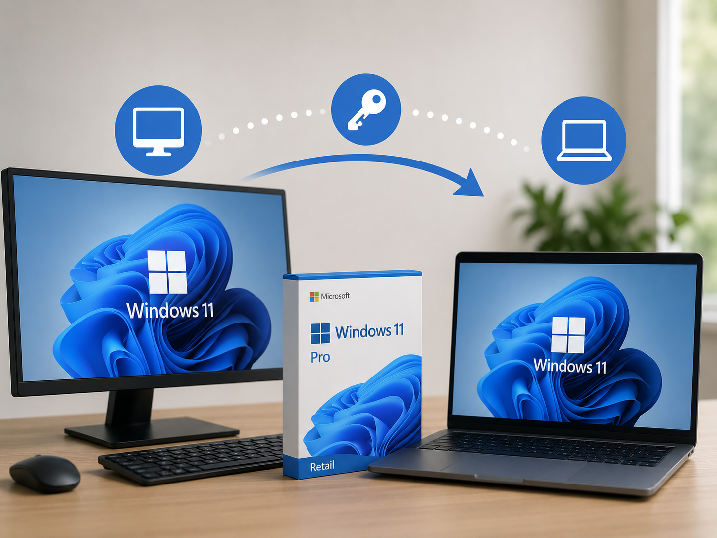 Windows 11 Pro Retail licentie overzetten naar een nieuwe computer
